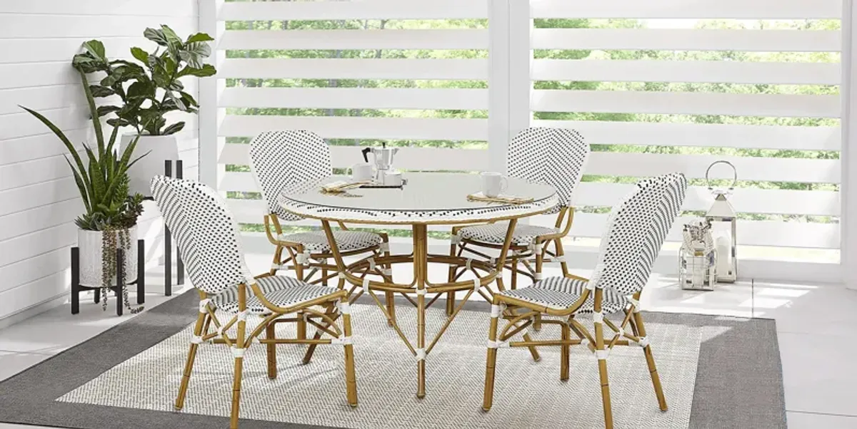 Juliette White 5 Pc Outdoor Dining Set