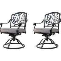 Outdoor Aurorette II Beige Swivel Side Chair, Set of 2