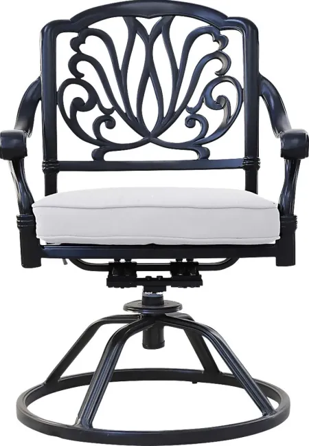 Outdoor Aurorette II Gray Swivel Side Chair, Set of 2