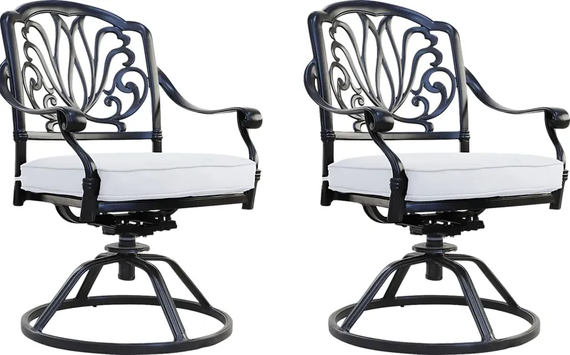 Outdoor Aurorette II Gray Swivel Side Chair, Set of 2