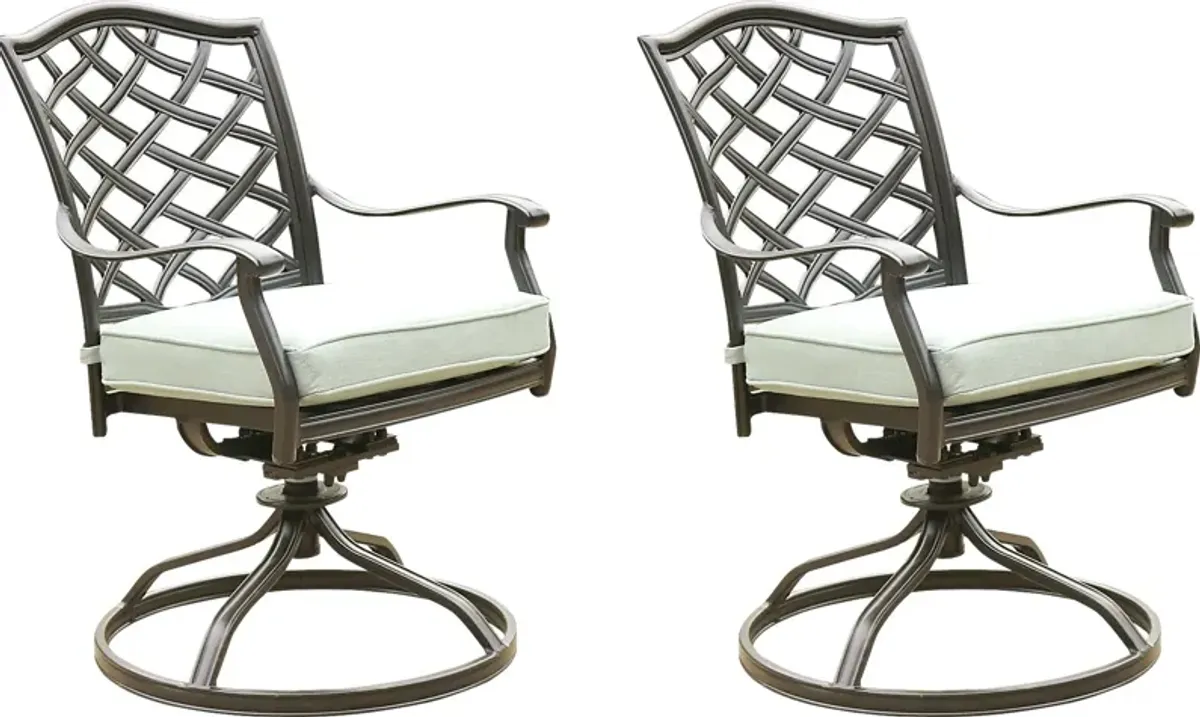 Outdoor Cyrielle II Slate Swivel Side Chair, Set of 2