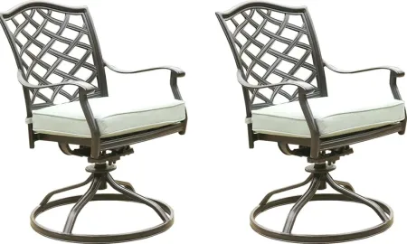 Outdoor Cyrielle II Slate Swivel Side Chair, Set of 2