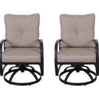 Outdoor Fanchon Beige Swivel Side Chair, Set of 2