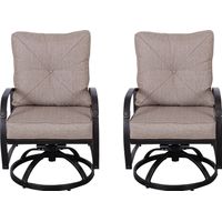 Outdoor Fanchon Beige Swivel Side Chair, Set of 2