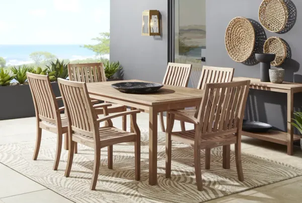 Pleasant Bay Teak 7 Pc Rectangle Outdoor Dining Set