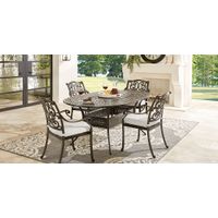 Cindy Crawford Home Lake Como Antique Bronze 5 Pc Oval Outdoor Dining Set with Silk-Colored Cushions