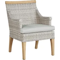 Cindy Crawford Home Hamptons Cove Gray Outdoor Chair with Rollo Seafoam Cushions