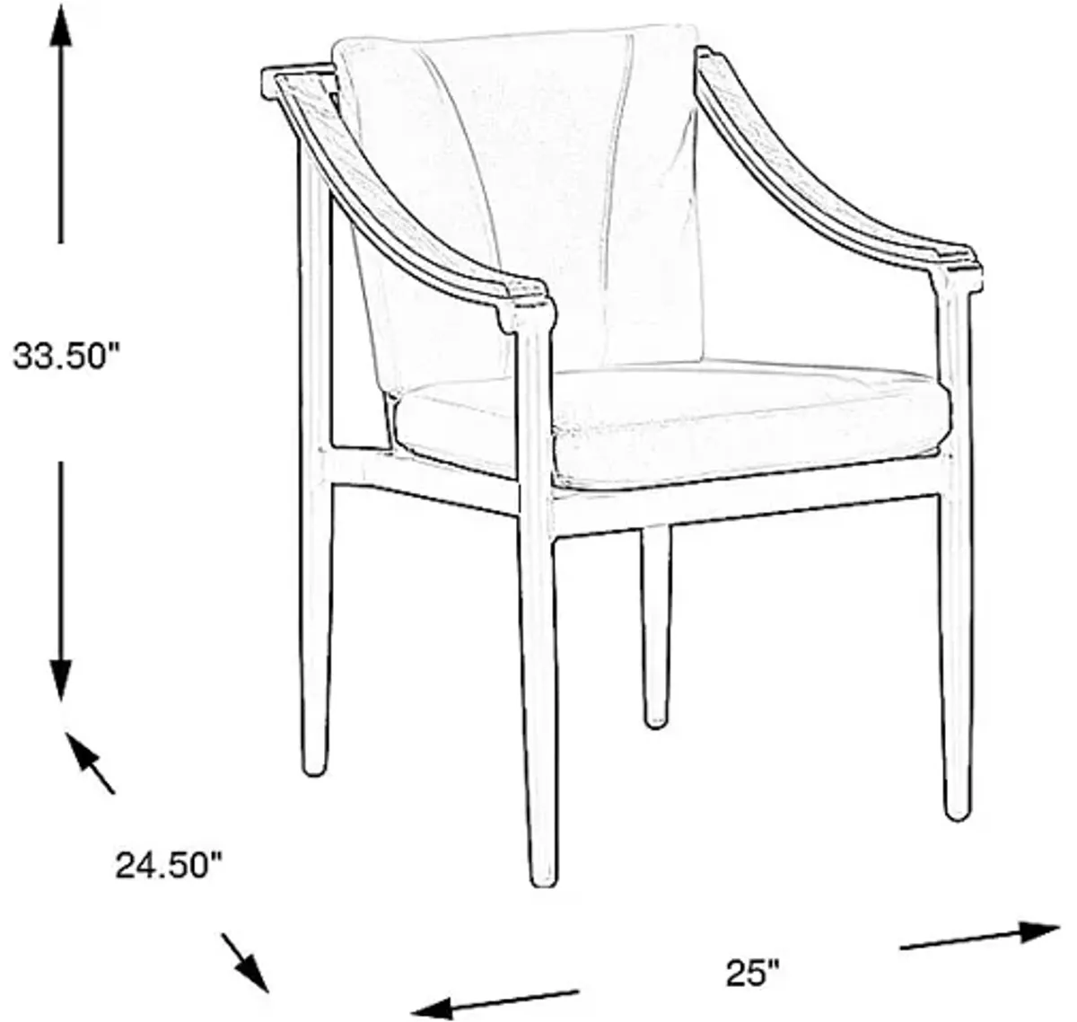 Harlowe Black Outdoor Arm Chair with White Cushions