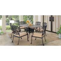Cindy Crawford Home Lake Como Antique Bronze 7 Pc Oval Outdoor Dining Set with Malt Cushions