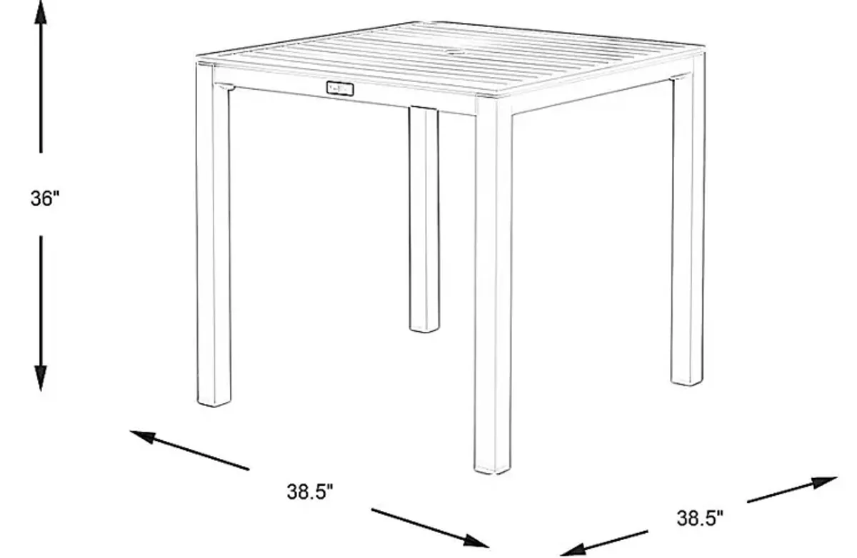 Solana White 38 in. Square Balcony Outdoor Dining Table