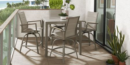 Solana Taupe 38 in. Square Balcony Outdoor Dining Table
