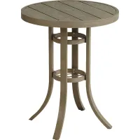 Siesta Key Gray 30"" Round Balcony Height Outdoor Dining Table with Umbrella Hole