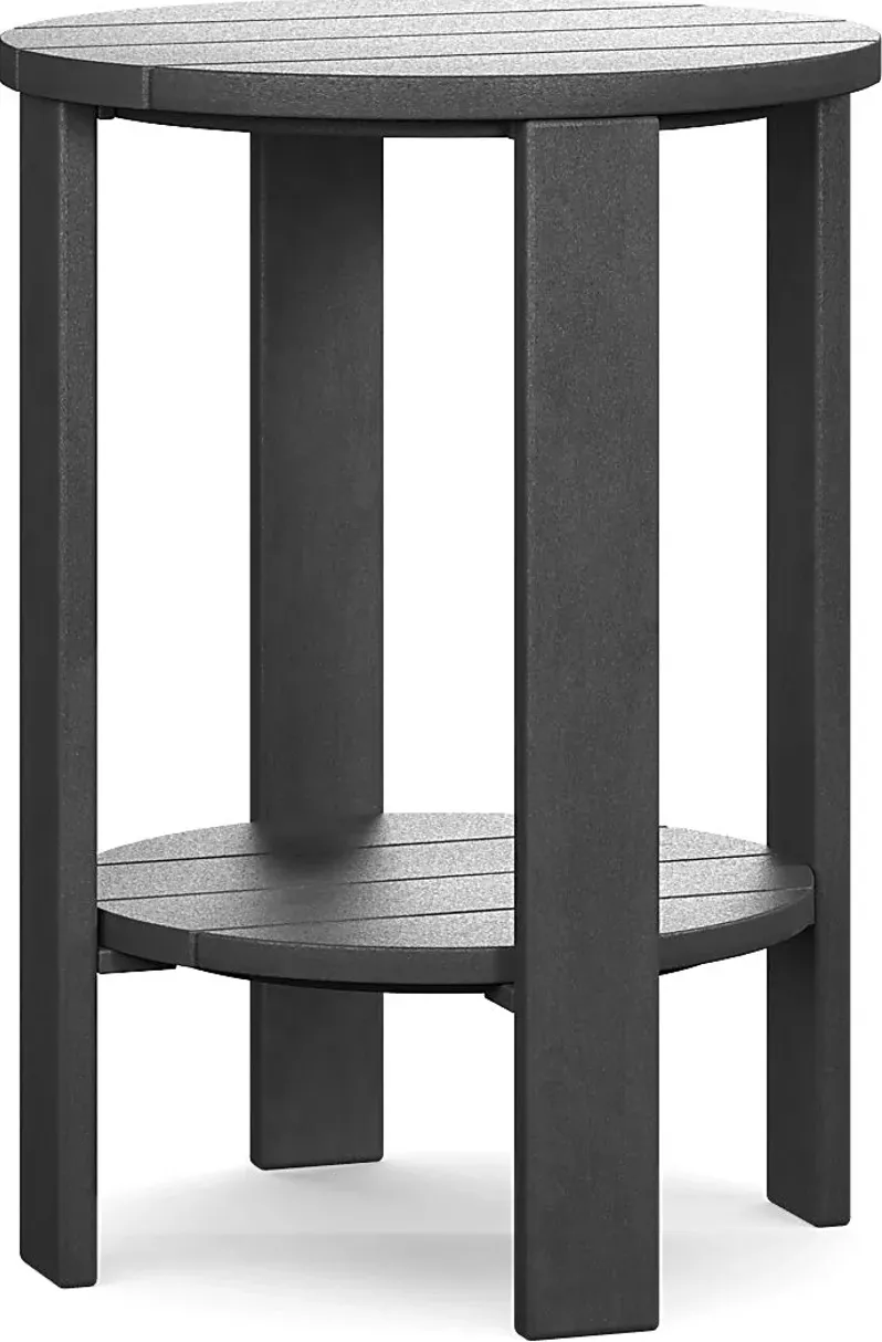 Addy Black Outdoor Balcony Side Table