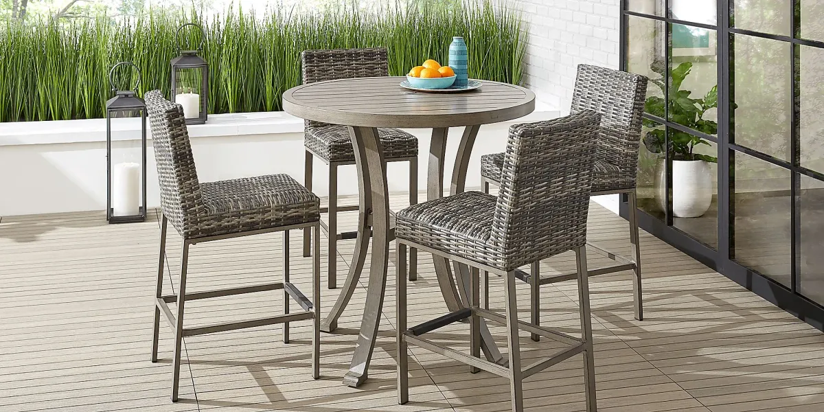 Montecello Gray 5 Pc 42 in. Round Bar Height Outdoor Dining Set