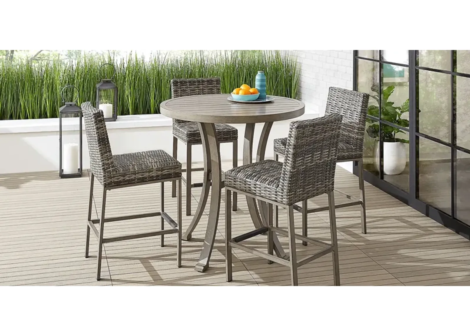 Montecello Gray 5 Pc 42 in. Round Bar Height Outdoor Dining Set