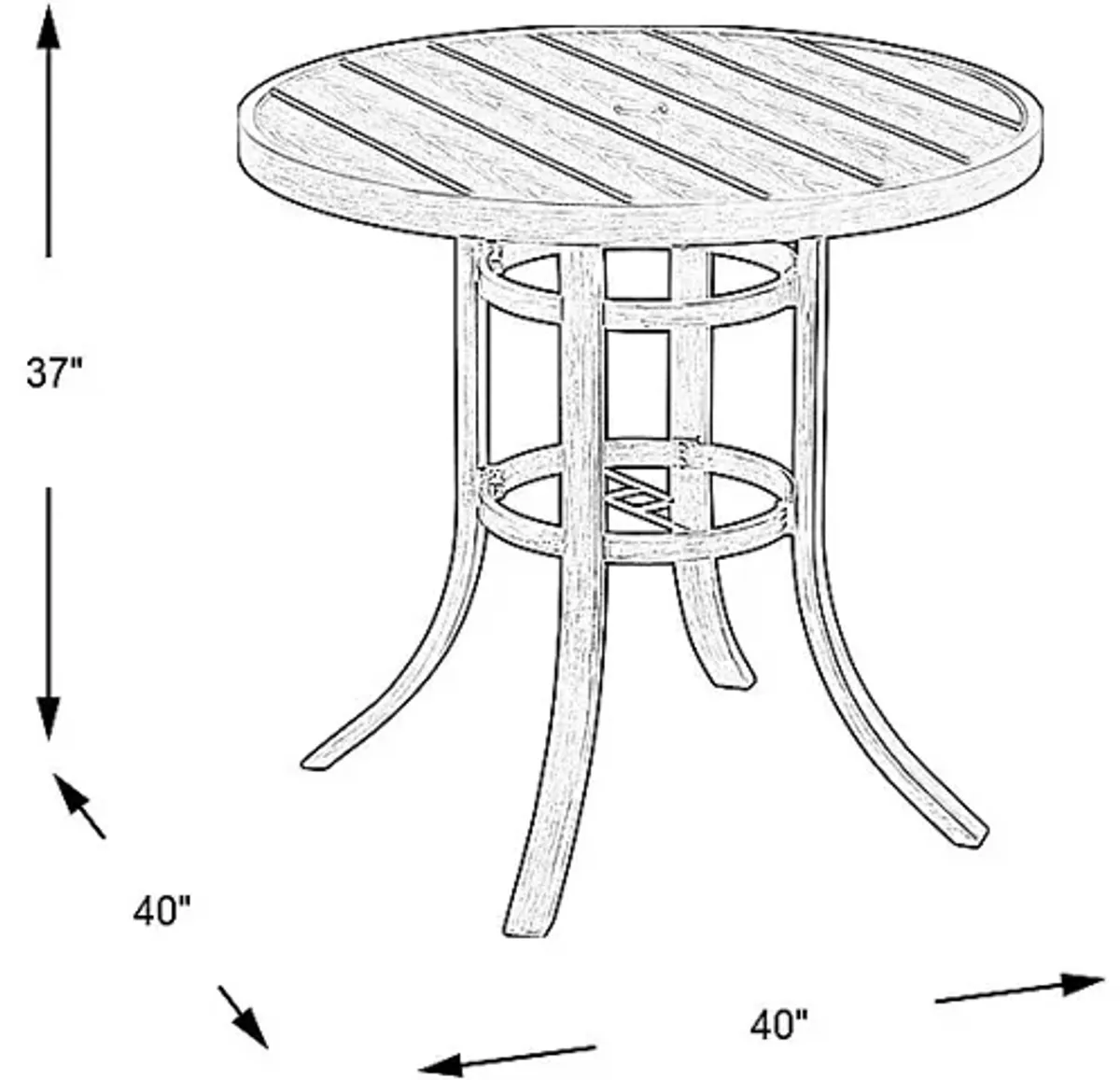 Siesta Key Gray 40" Round Balcony Height Outdoor Dining Table with Umbrella Hole