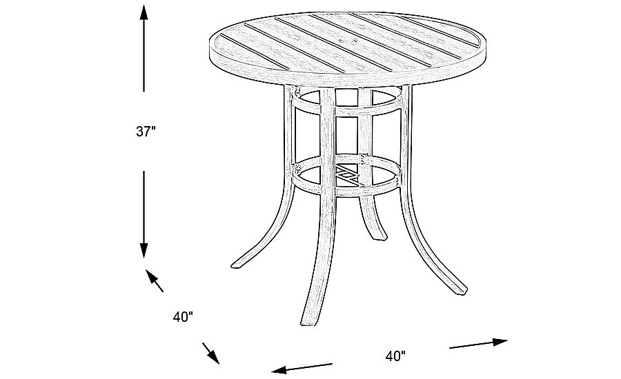 Siesta Key Gray 40"" Round Balcony Height Outdoor Dining Table with Umbrella Hole