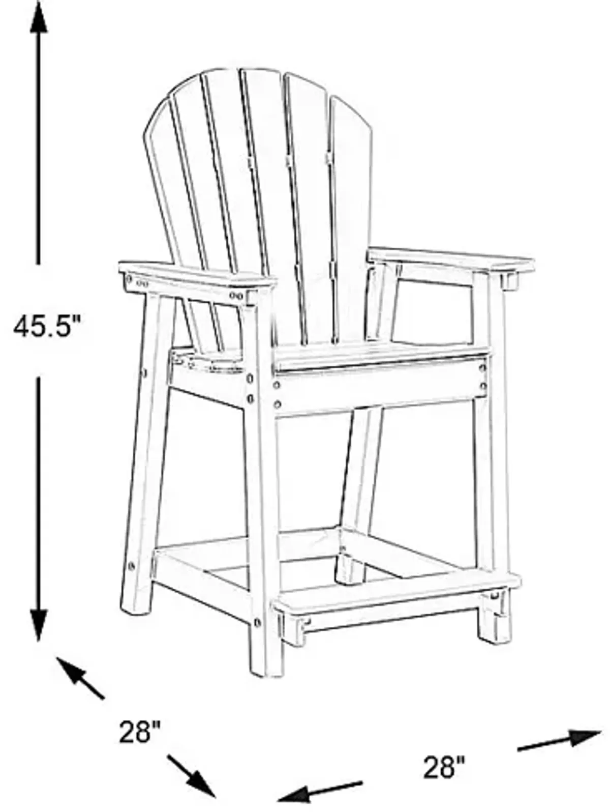 Addy White Outdoor Balcony Adirondack Stool