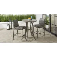 Montecello Gray 3 Pc 36 in. Round Bar Height Outdoor Dining Set