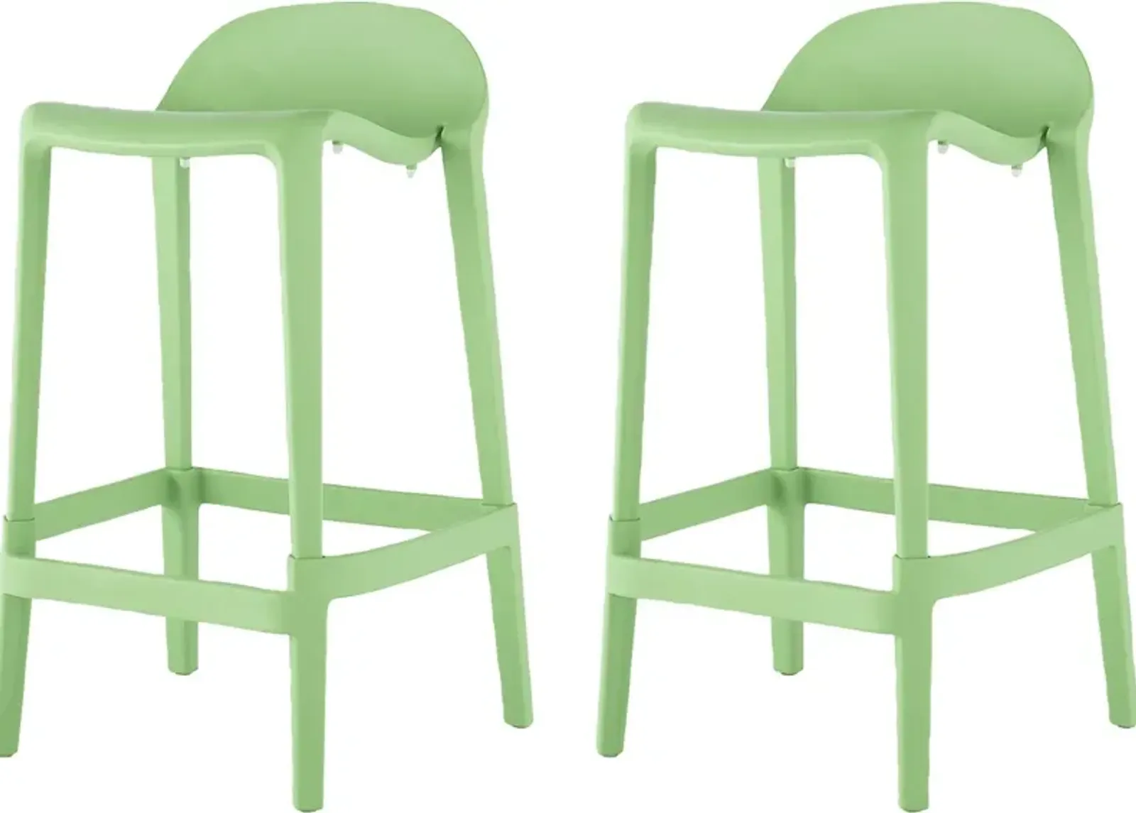 Outdoor Lulia Green Counter Stool, Set of 2