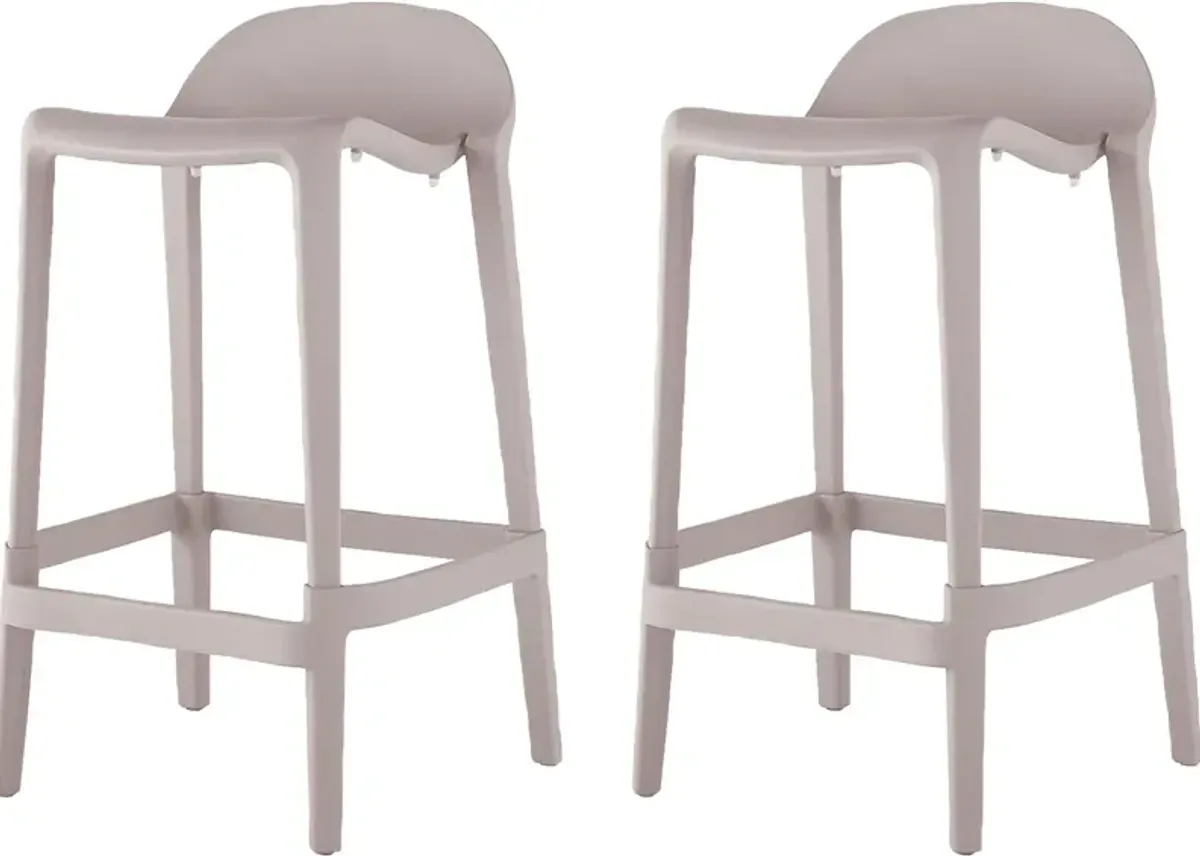 Outdoor Lulia Gray Counter Stool, Set of 2