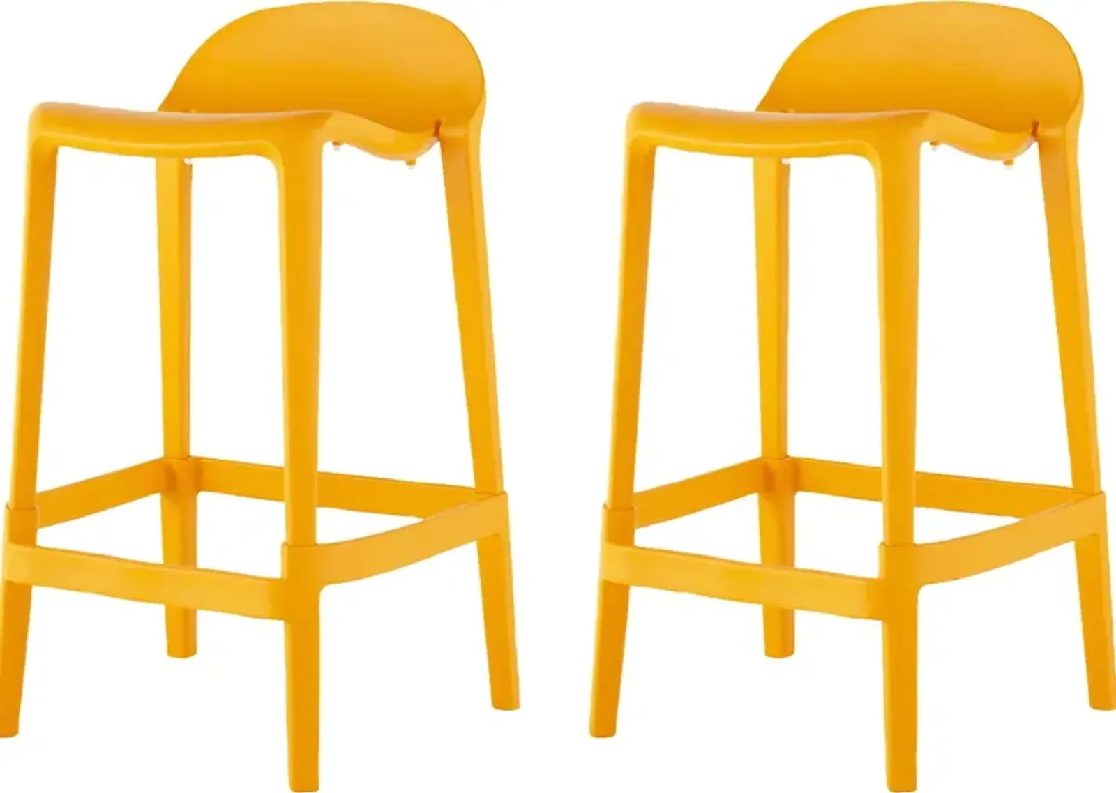 Outdoor Lulia Orange Counter Stool, Set of 2