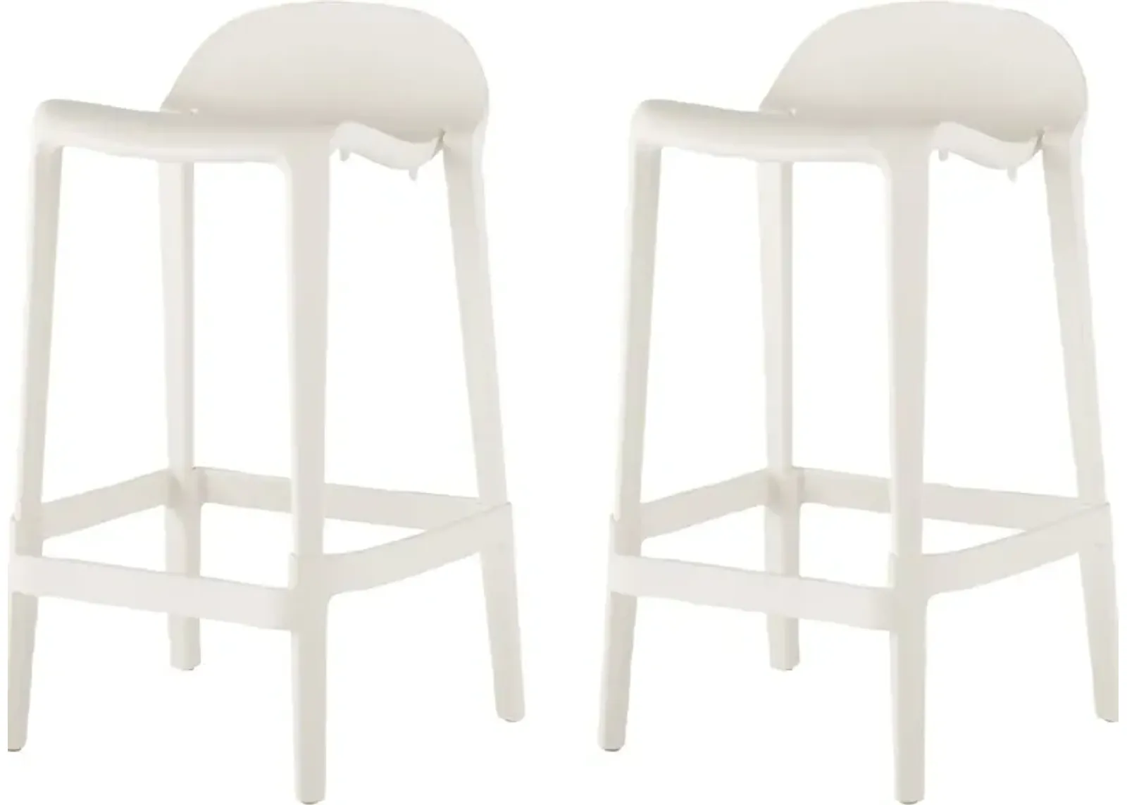 Outdoor Lulia White Counter Stool, Set of 2