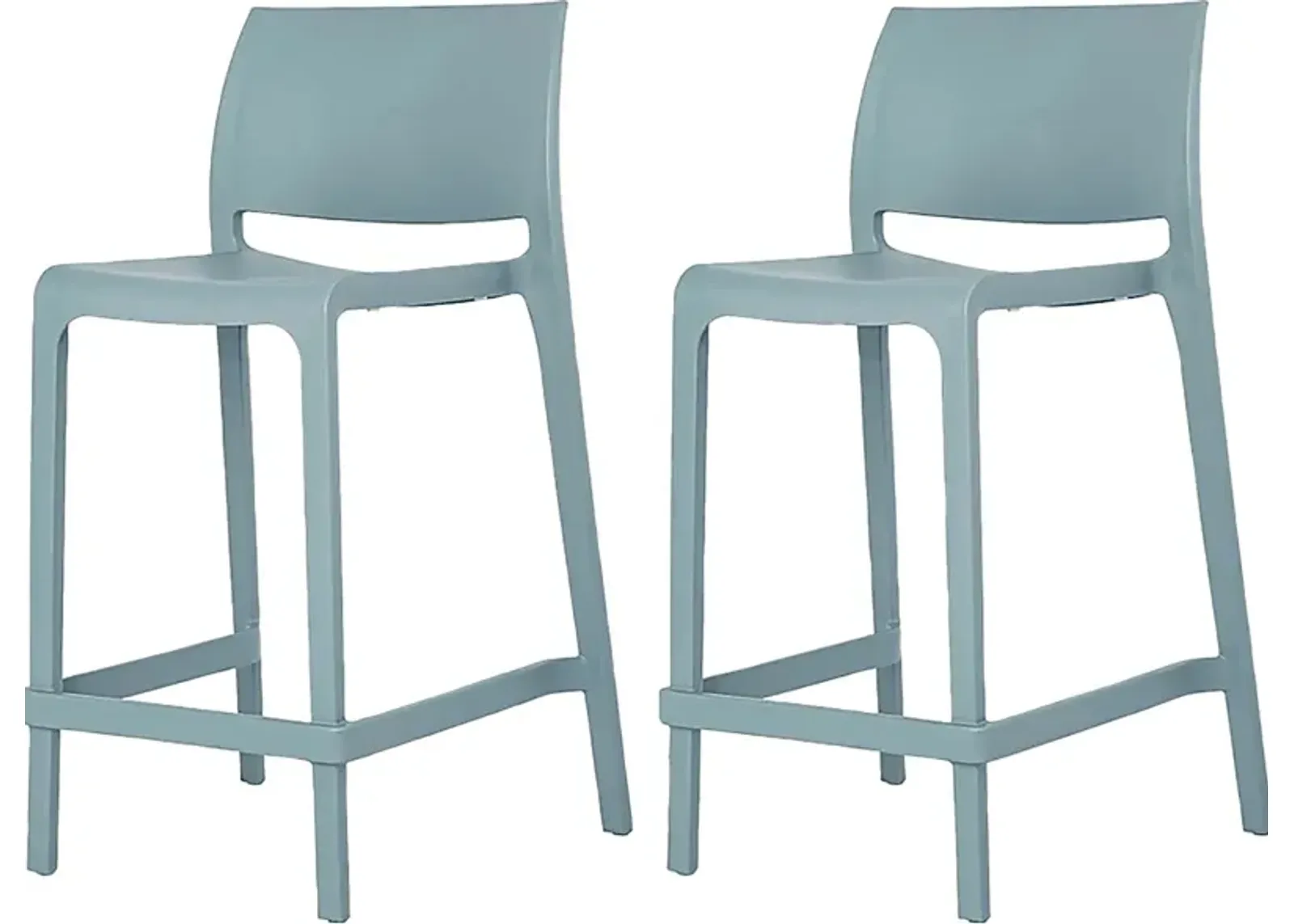 Outdoor Cayetana Blue Counter Stool, Set of 2