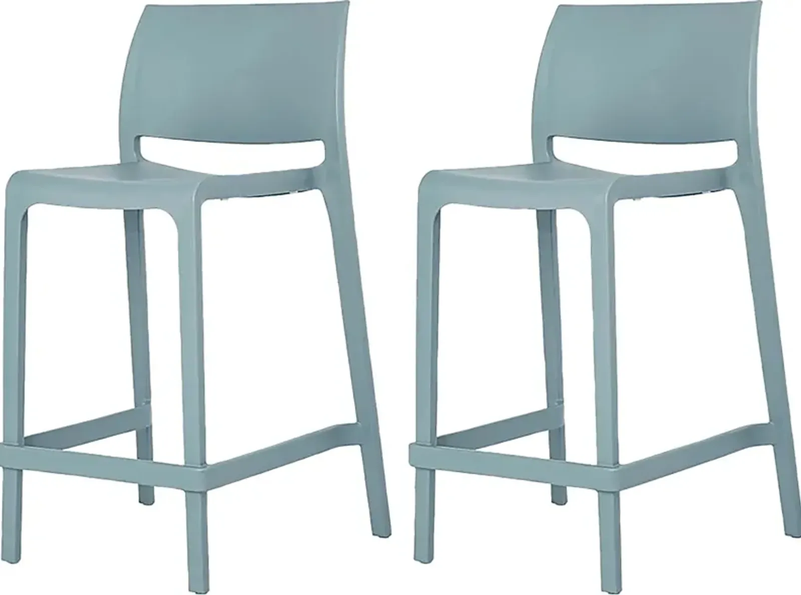 Outdoor Cayetana Blue Counter Stool, Set of 2