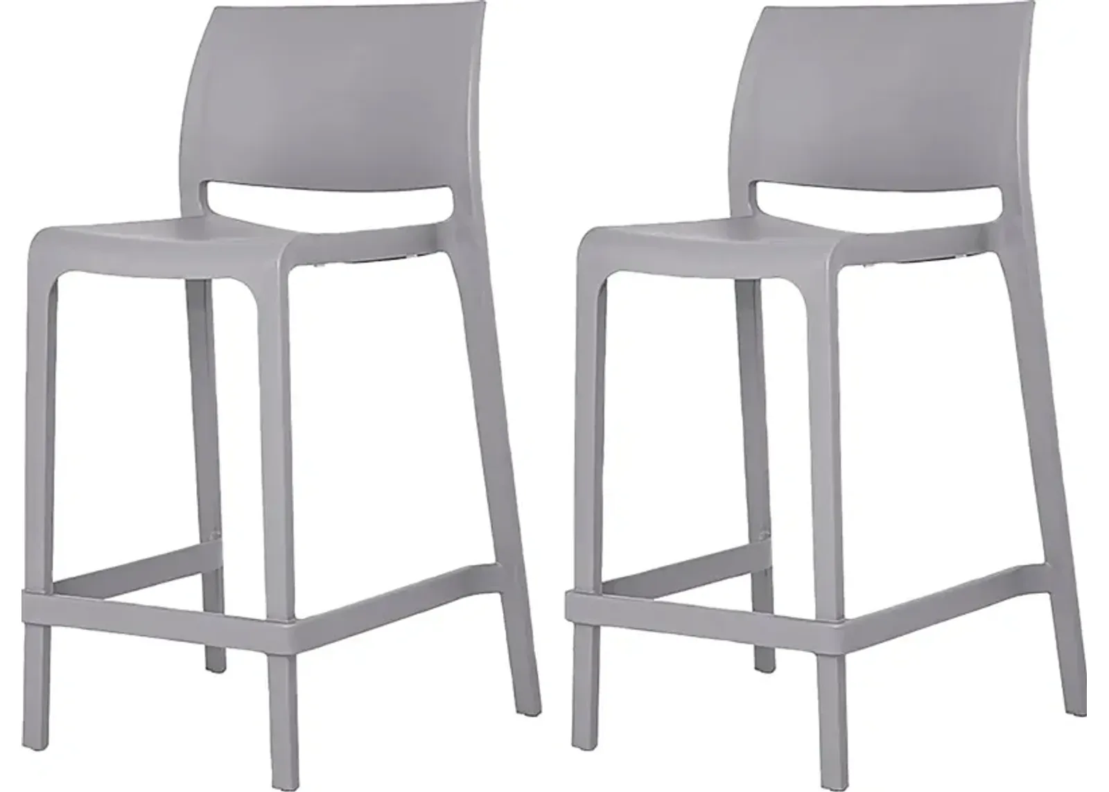 Outdoor Cayetana Gray Counter Stool, Set of 2