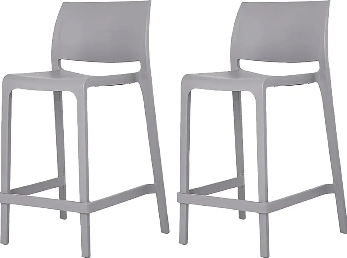 Outdoor Cayetana Gray Counter Stool, Set of 2