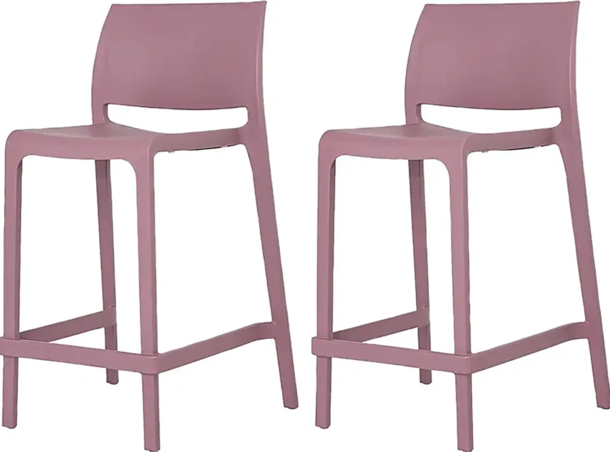 Outdoor Cayetana Purple Counter Stool, Set of 2