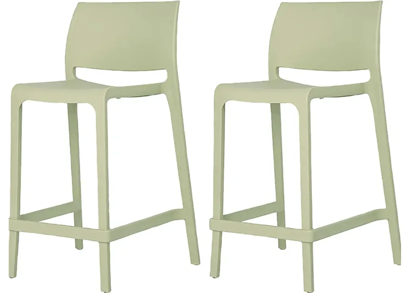 Outdoor Cayetana Green Counter Stool, Set of 2