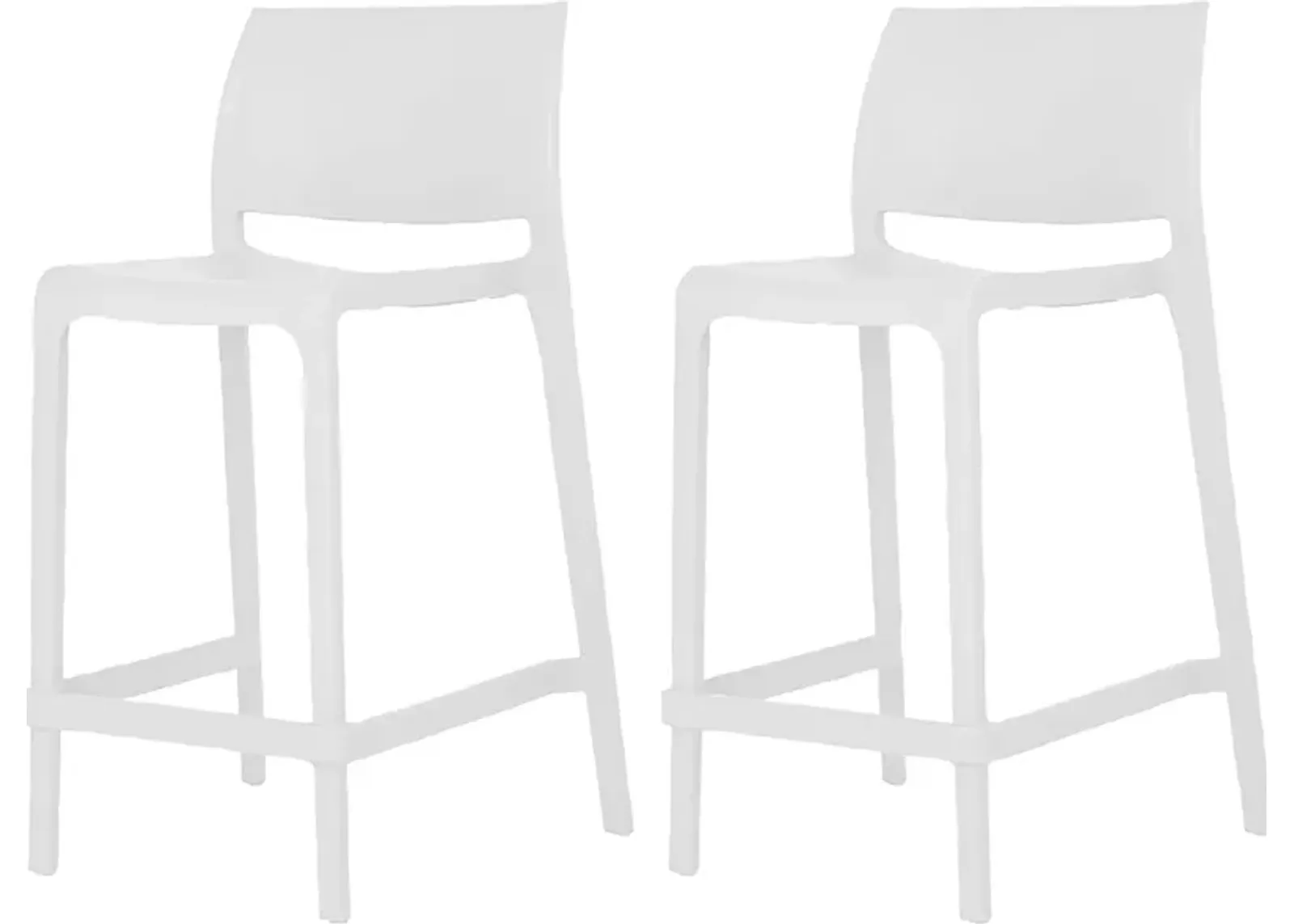 Outdoor Cayetana White Counter Stool, Set of 2