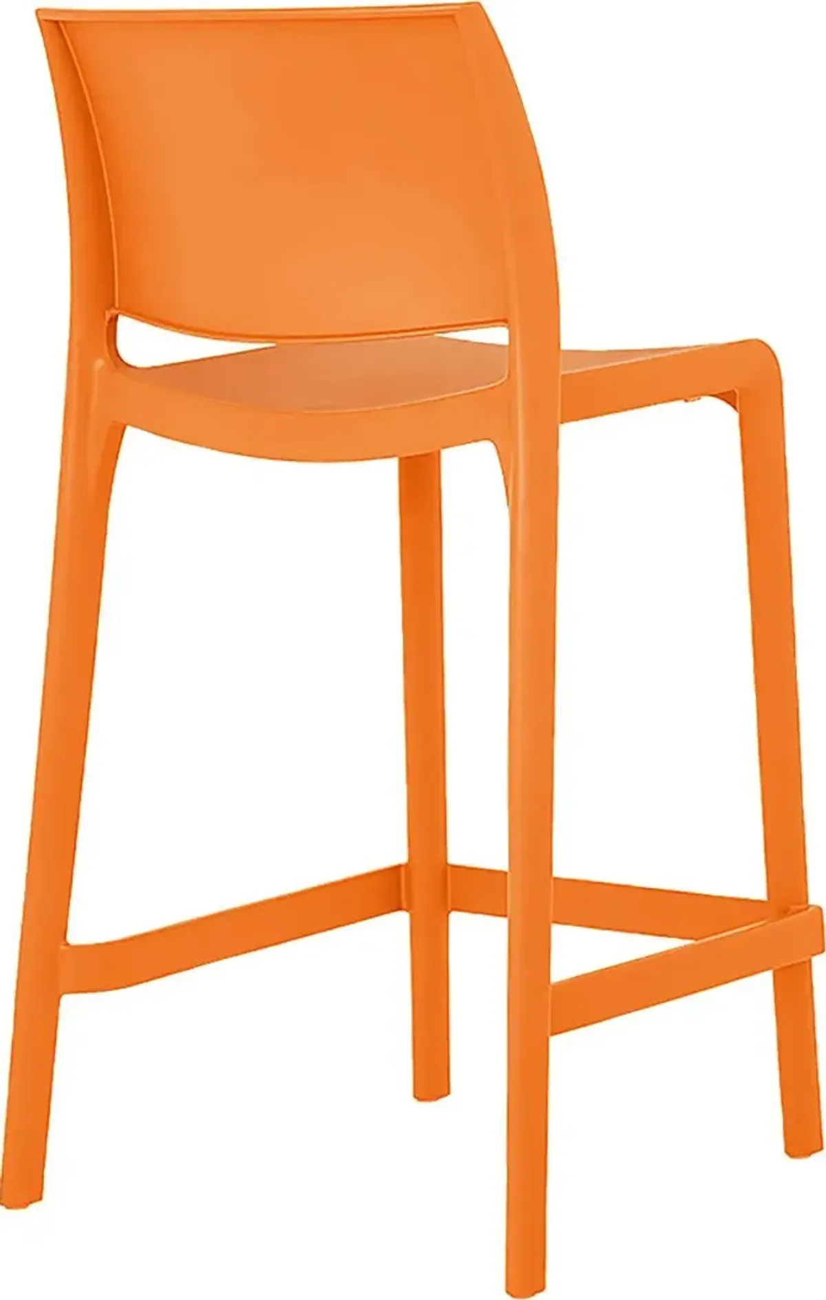 Outdoor Cayetana Orange Counter Stool, Set of 2