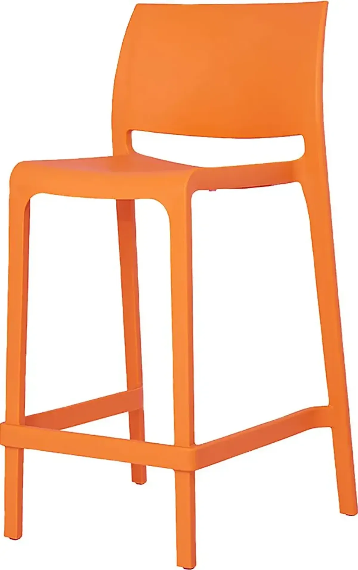 Outdoor Cayetana Orange Counter Stool, Set of 2