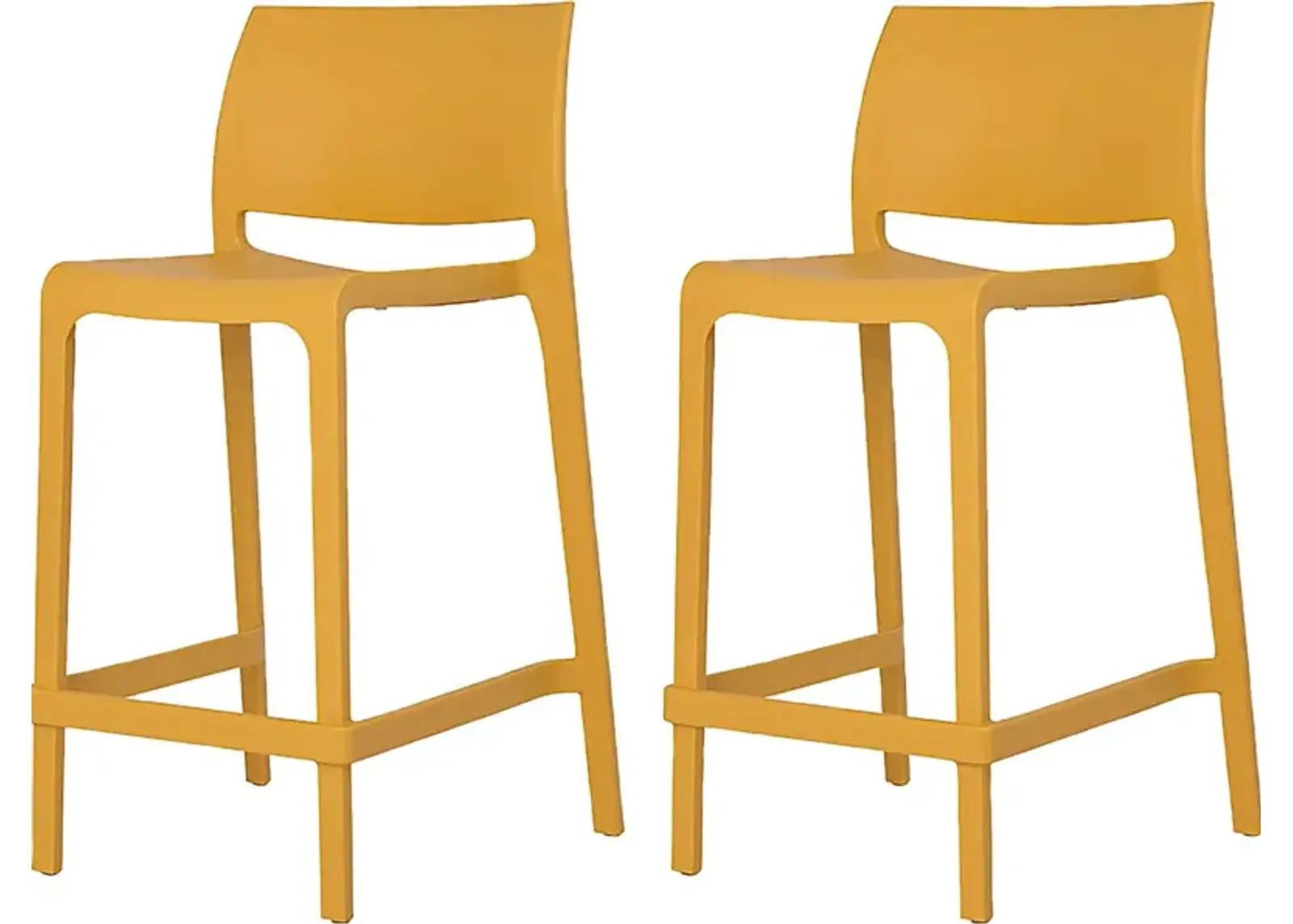 Outdoor Cayetana Gold Counter Stool, Set of 2