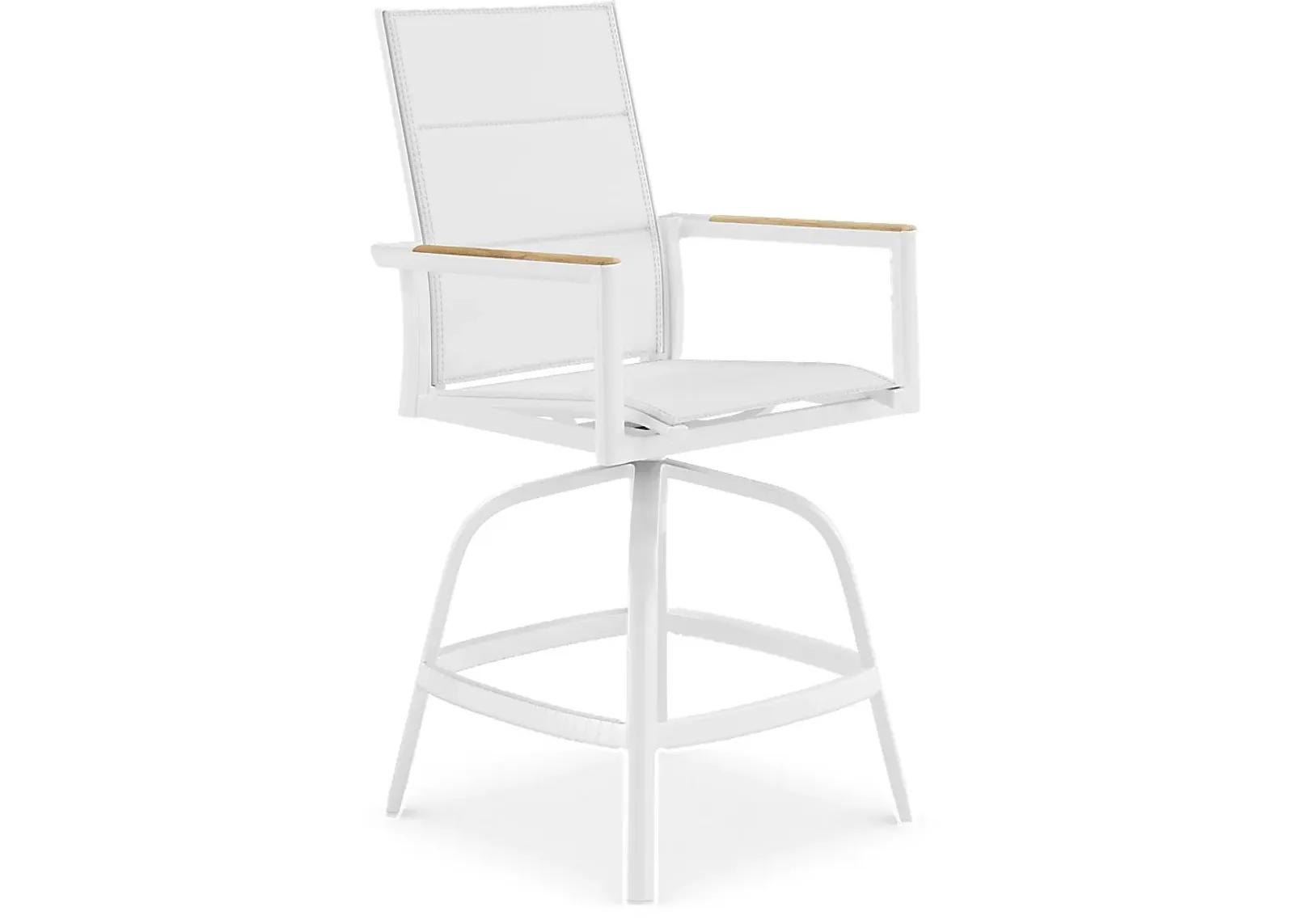 Solana White Outdoor Swivel Balcony Stool