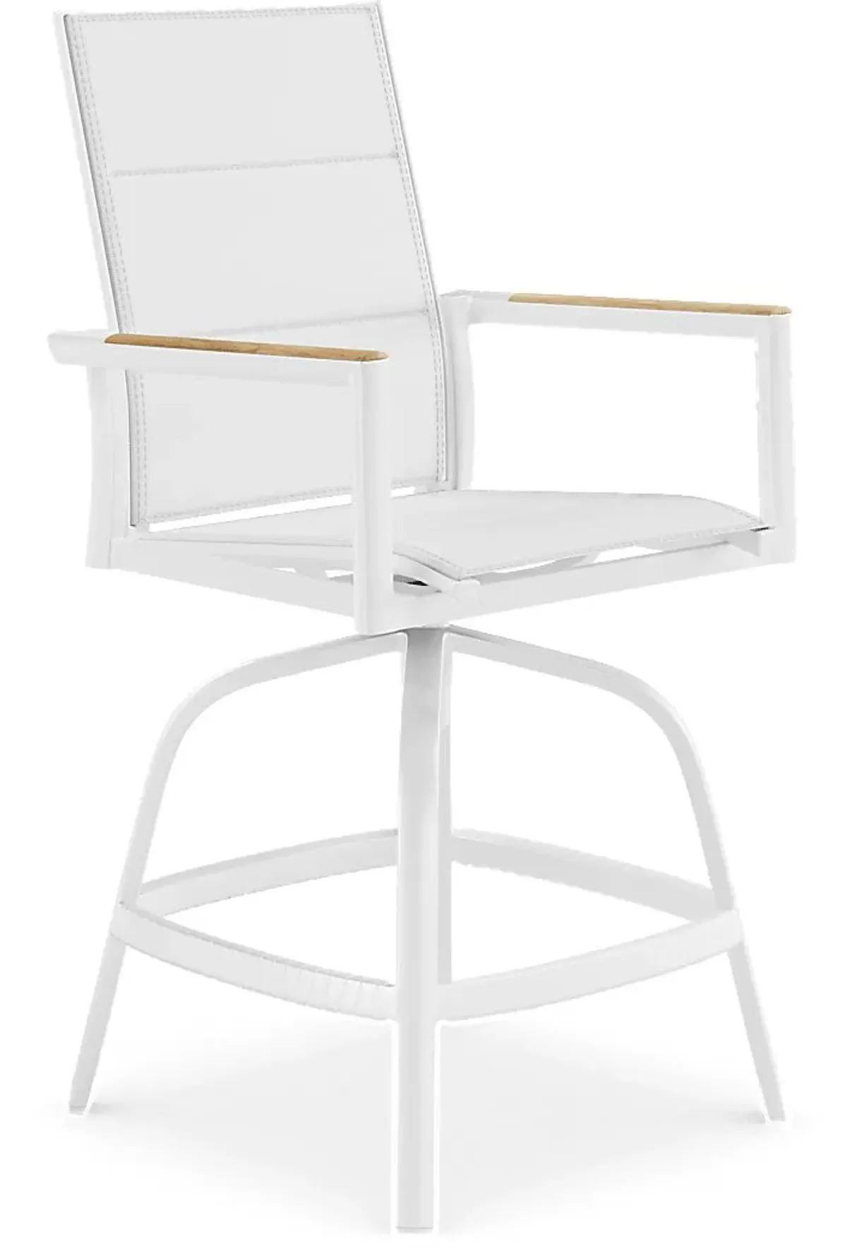 Solana White Outdoor Swivel Balcony Stool