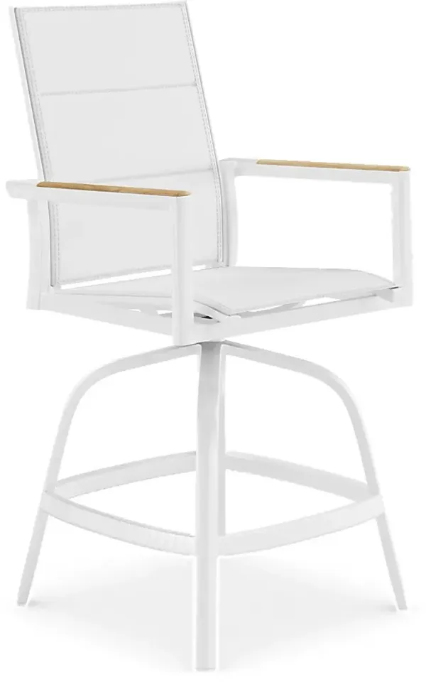 Solana White Outdoor Swivel Balcony Stool