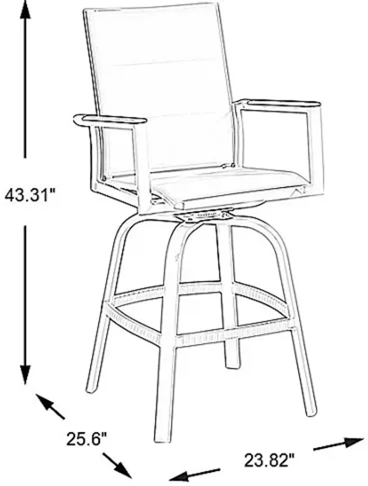 Solana Taupe Outdoor Swivel Balcony Stool