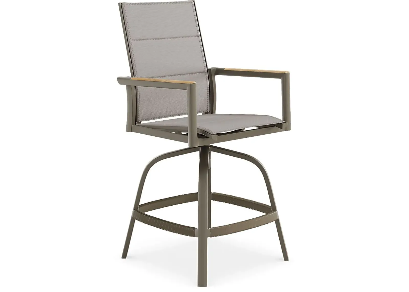 Solana Taupe Outdoor Swivel Balcony Stool