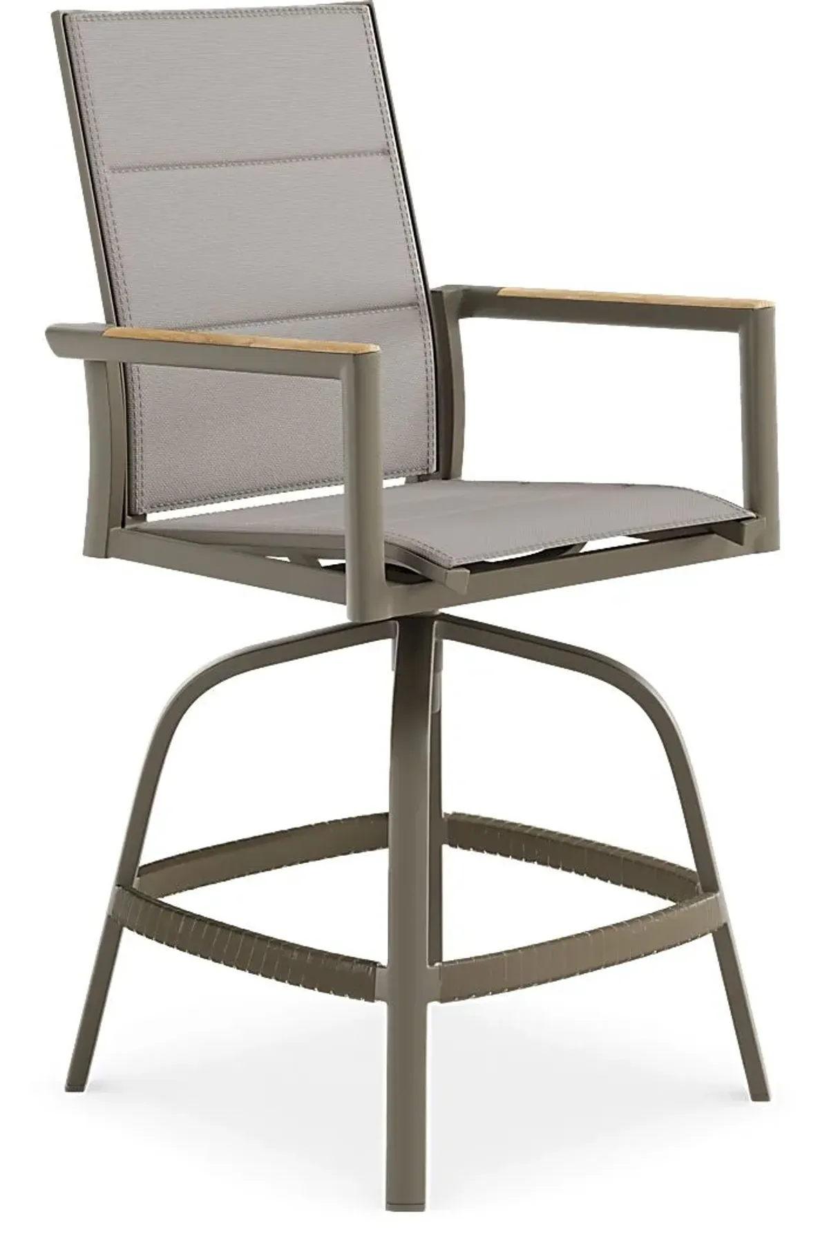 Solana Taupe Outdoor Swivel Balcony Stool