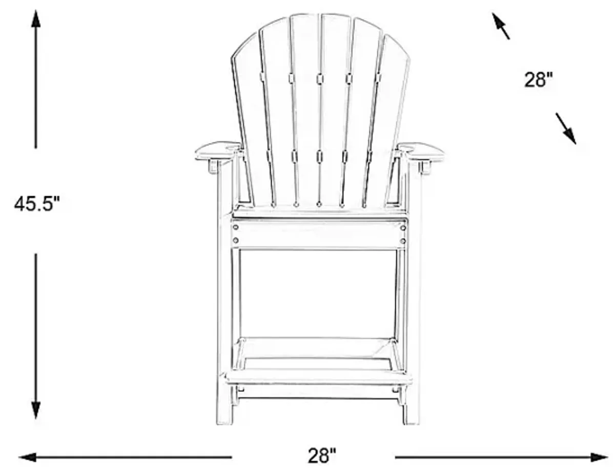 Addy Navy Outdoor Balcony Adirondack Stool