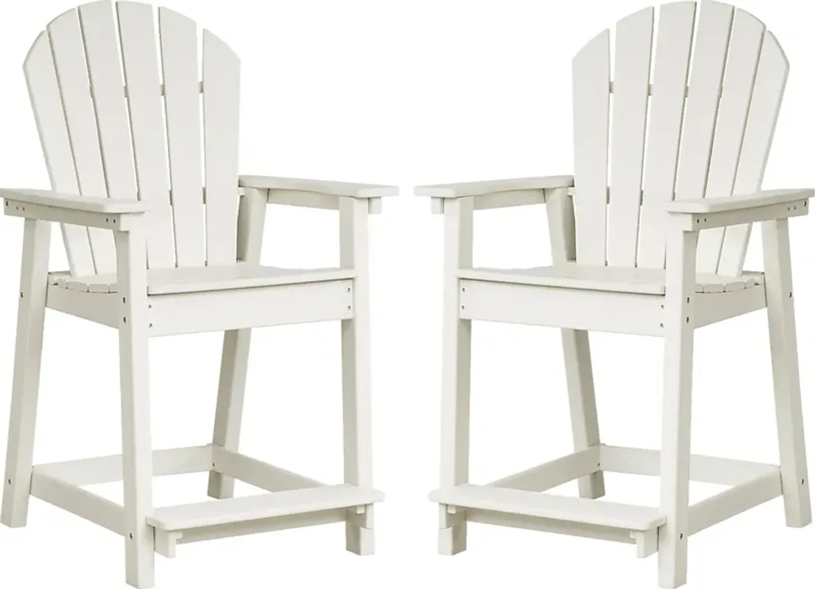 Addy White Outdoor Balcony Adirondack Stool, Set of 2