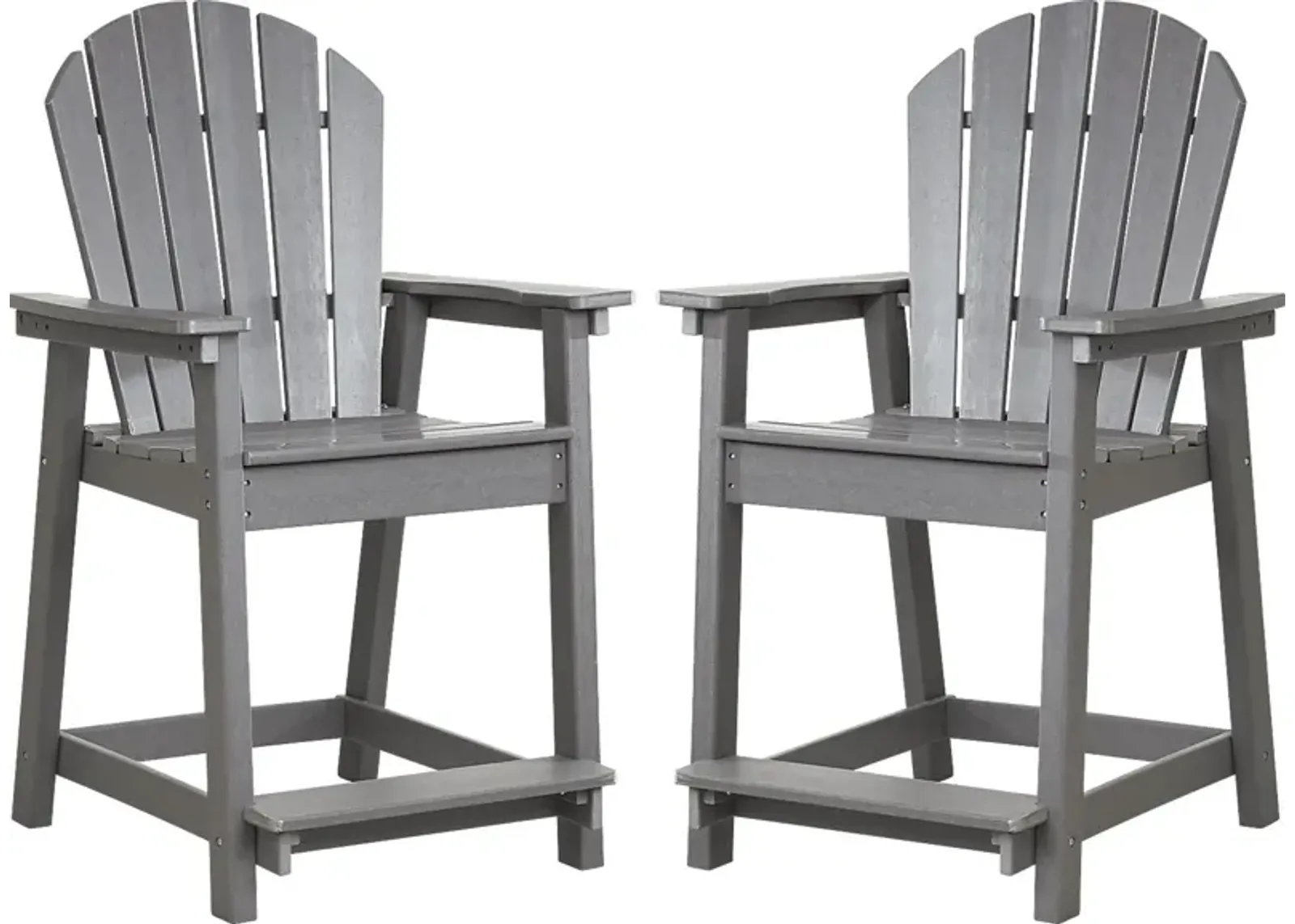 Addy Gray Outdoor Balcony Adirondack Stool, Set of 2