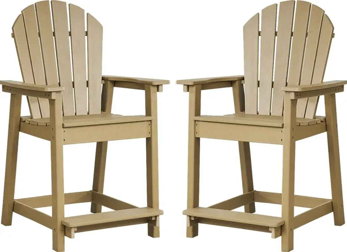 Addy Brown Outdoor Balcony Adirondack Stool, Set of 2