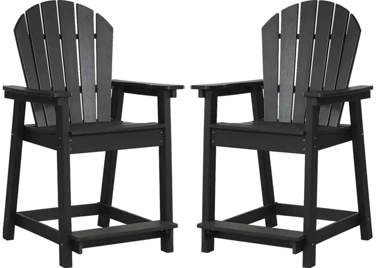 Addy Black Outdoor Balcony Adirondack Stool, Set of 2