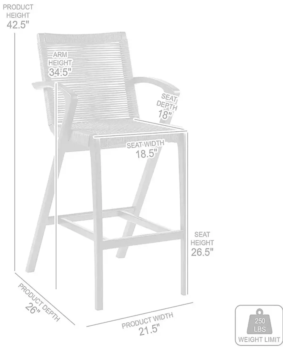 Outdoor Blavis Gray Counter Stool