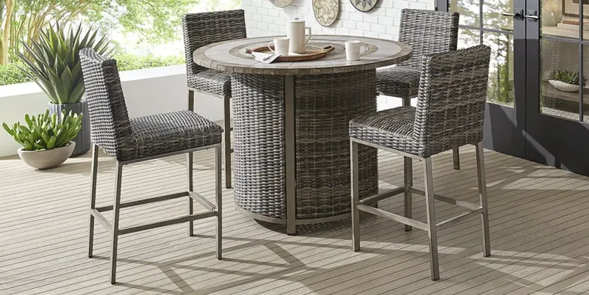 Montecello Gray Outdoor Barstool